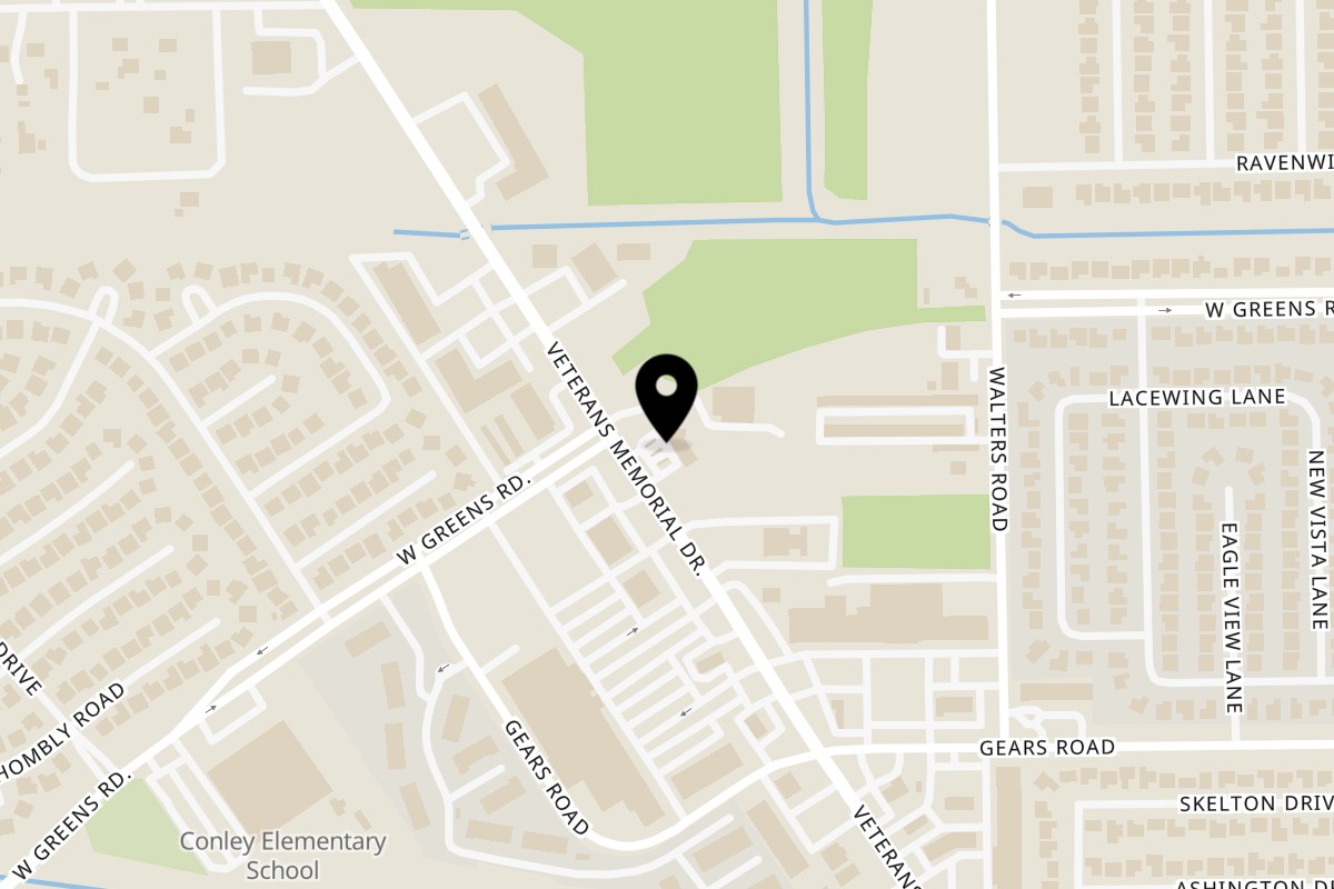 Map showing the location of Soul Que Catering on Inside Pit Stop Gas Station in Houston